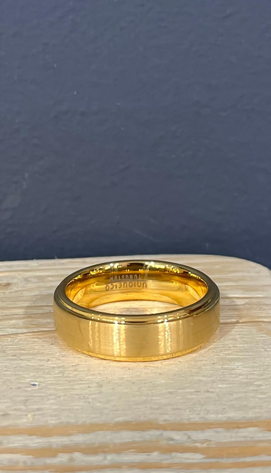 Unique & Co Tungsten Carbide Yellow IP Ring