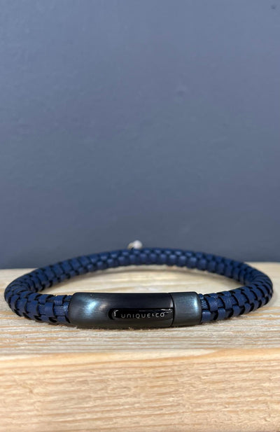 Unique & Co Navy Blue Leather Bracelet