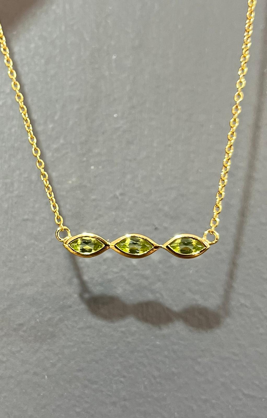 Unique & Co Gold Vermeil Peridot Pendant Necklace