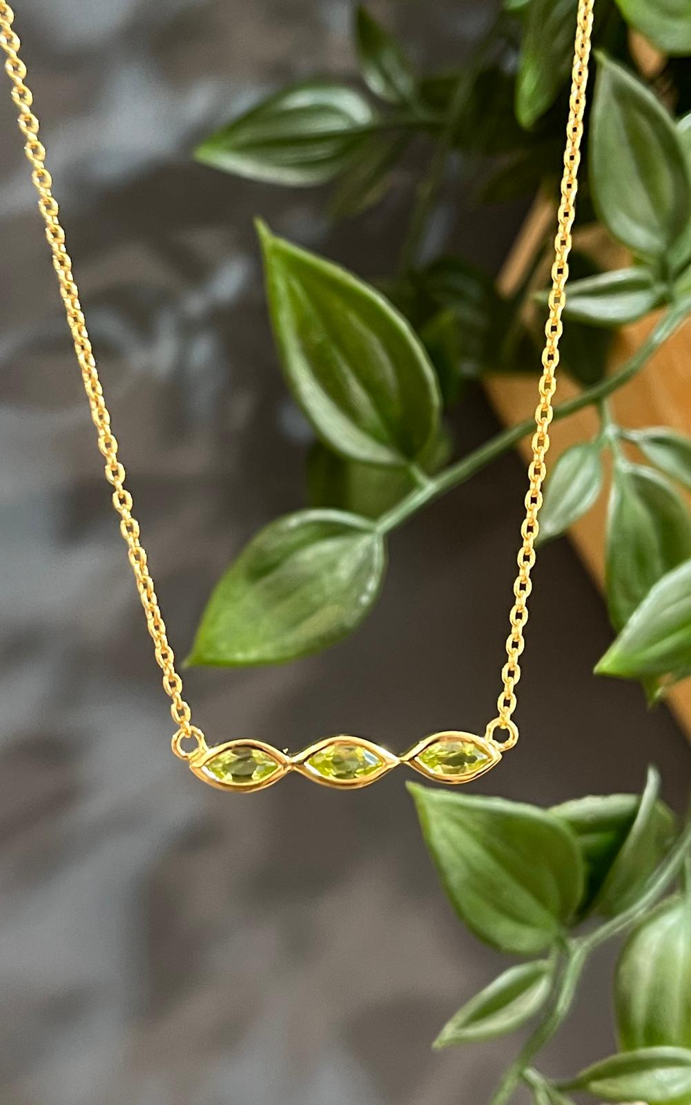 Unique & Co Gold Vermeil Peridot Pendant Necklace