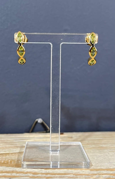 Unique & Co Yellow Gold Vermeil Peridot Stud Earrings