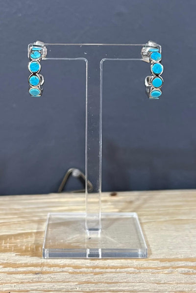 Unique & Co Sterling Silver Turquoise Stud Earrings