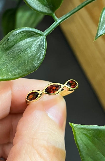 Unique & Co Gold Vermeil Garnet Ring