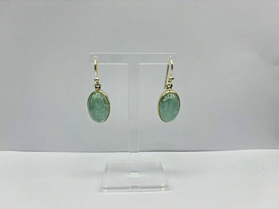 Sterling Silver Aquamarine Oval Earrings