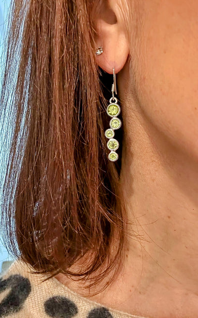 Sterling Silver Peridot Bubble Drop Earrings