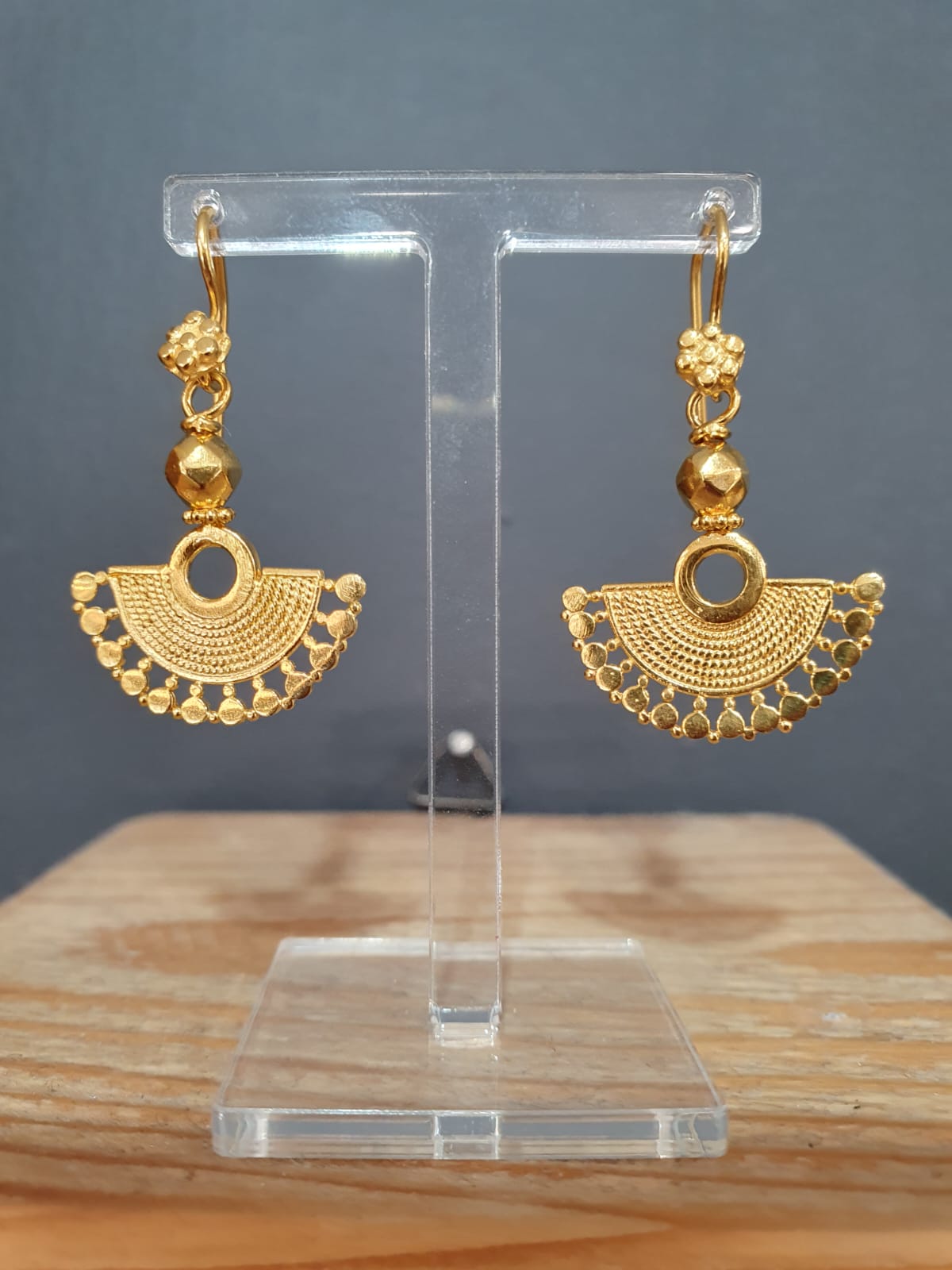 Gold Vermeil Small Fan Wirework Earrings