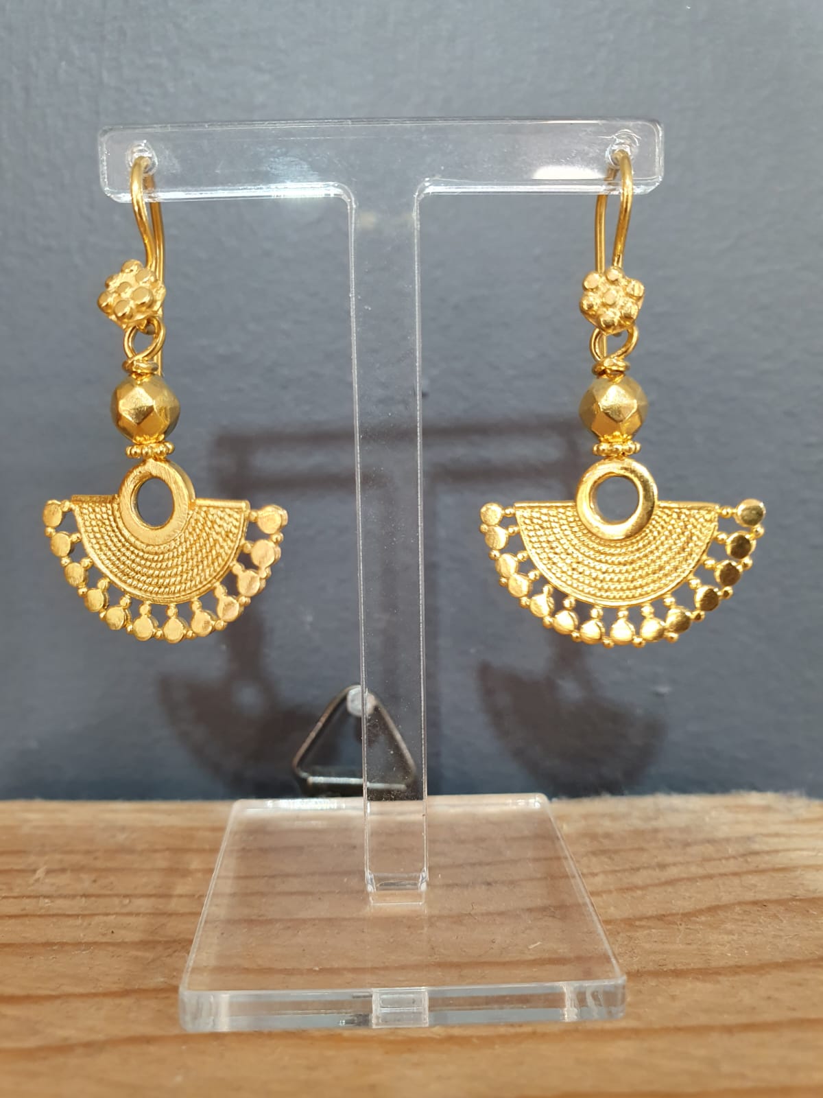 Gold Vermeil Small Fan Wirework Earrings