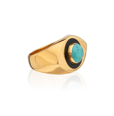 Anna Beck Gold Turquoise Evil Eye Oval Ring