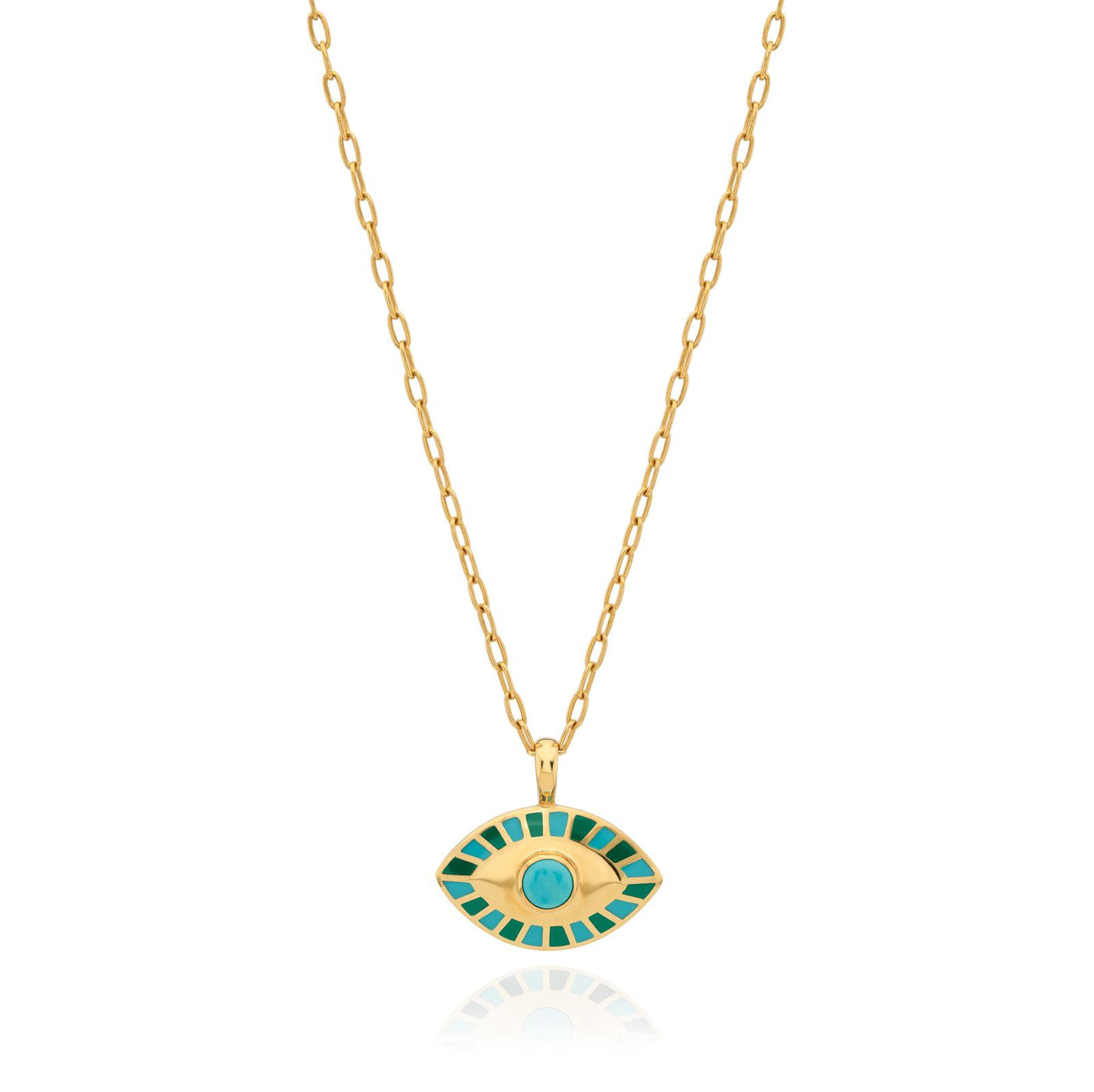 Anna Beck Gold Turquoise Evil Eye Pendant Necklace