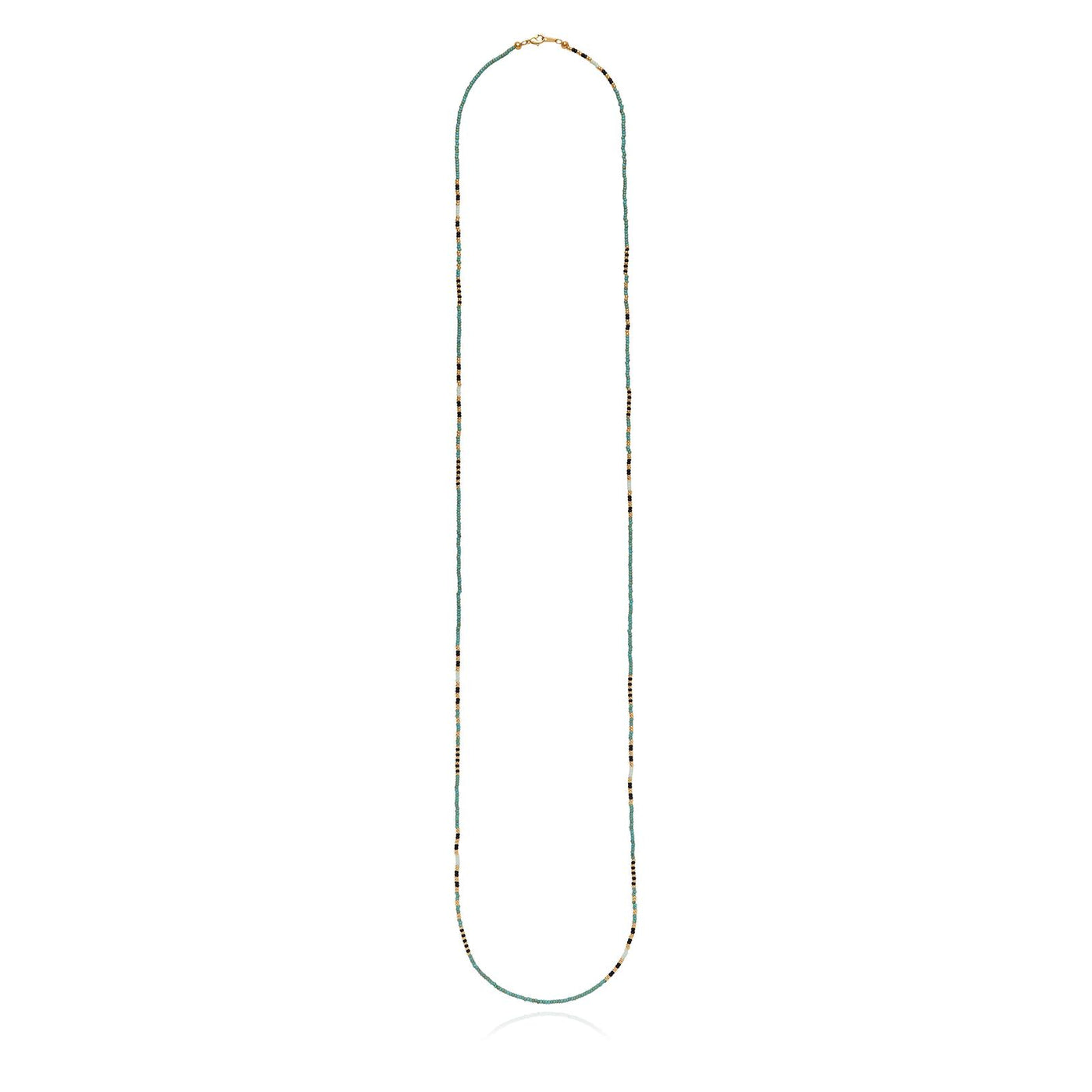Anna Beck Mutsa Gold Blue Green Beaded Necklace