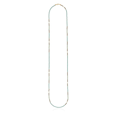 Anna Beck Mutsa Gold Blue Green Beaded Necklace