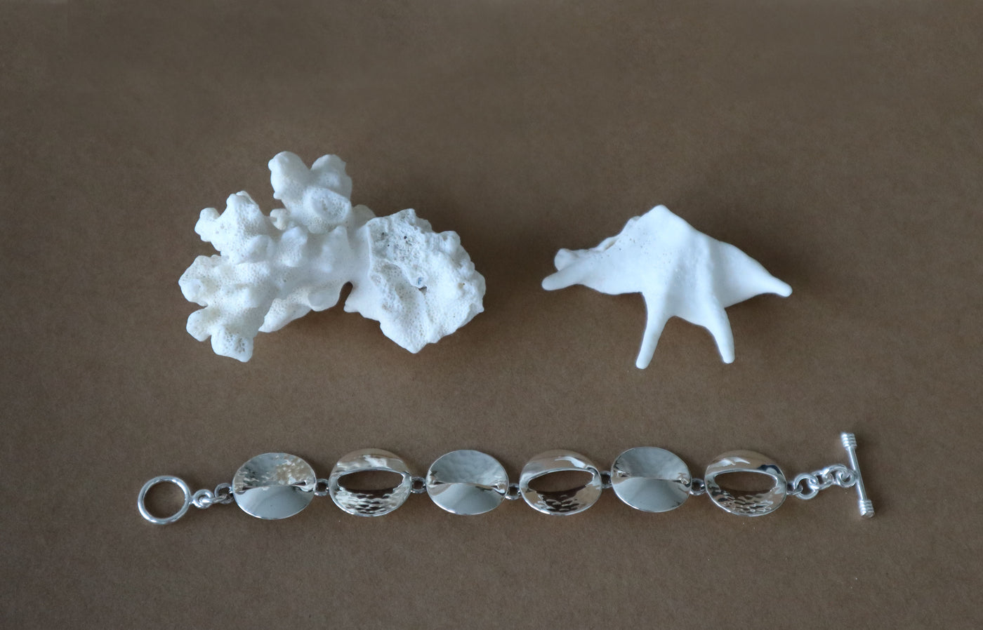 Sterling Silver Shiny Texturised Bracelet