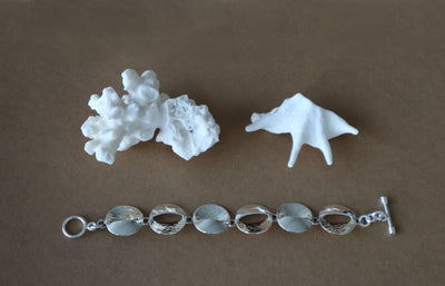Sterling Silver Shiny Texturised Bracelet