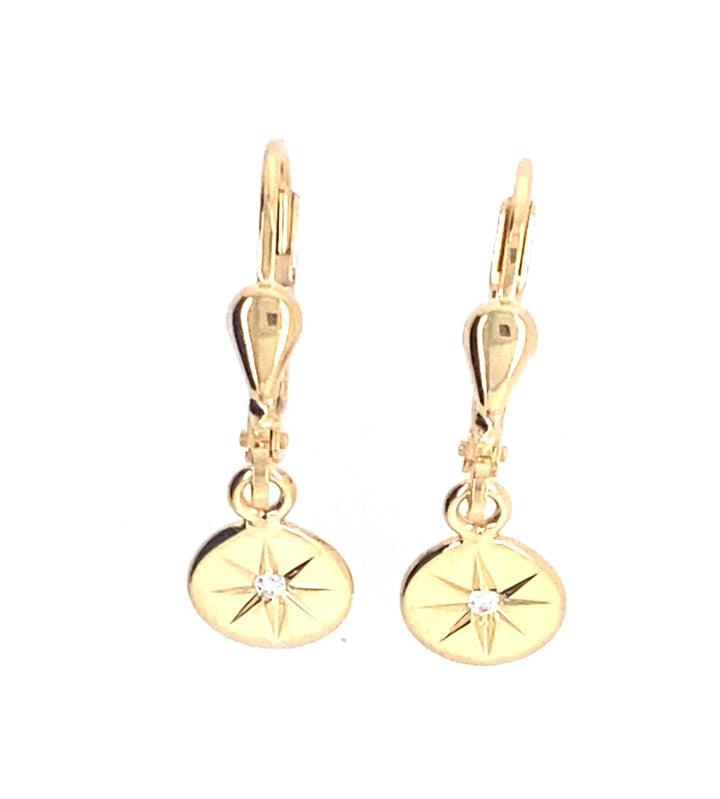 18ct Gold Vermeil Star Drop Earrings - Rococo Jewellery