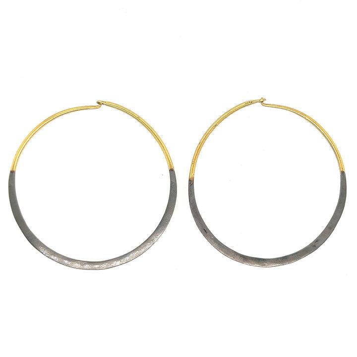 Two Tone Hoop Earrings - Rococo Jewellery