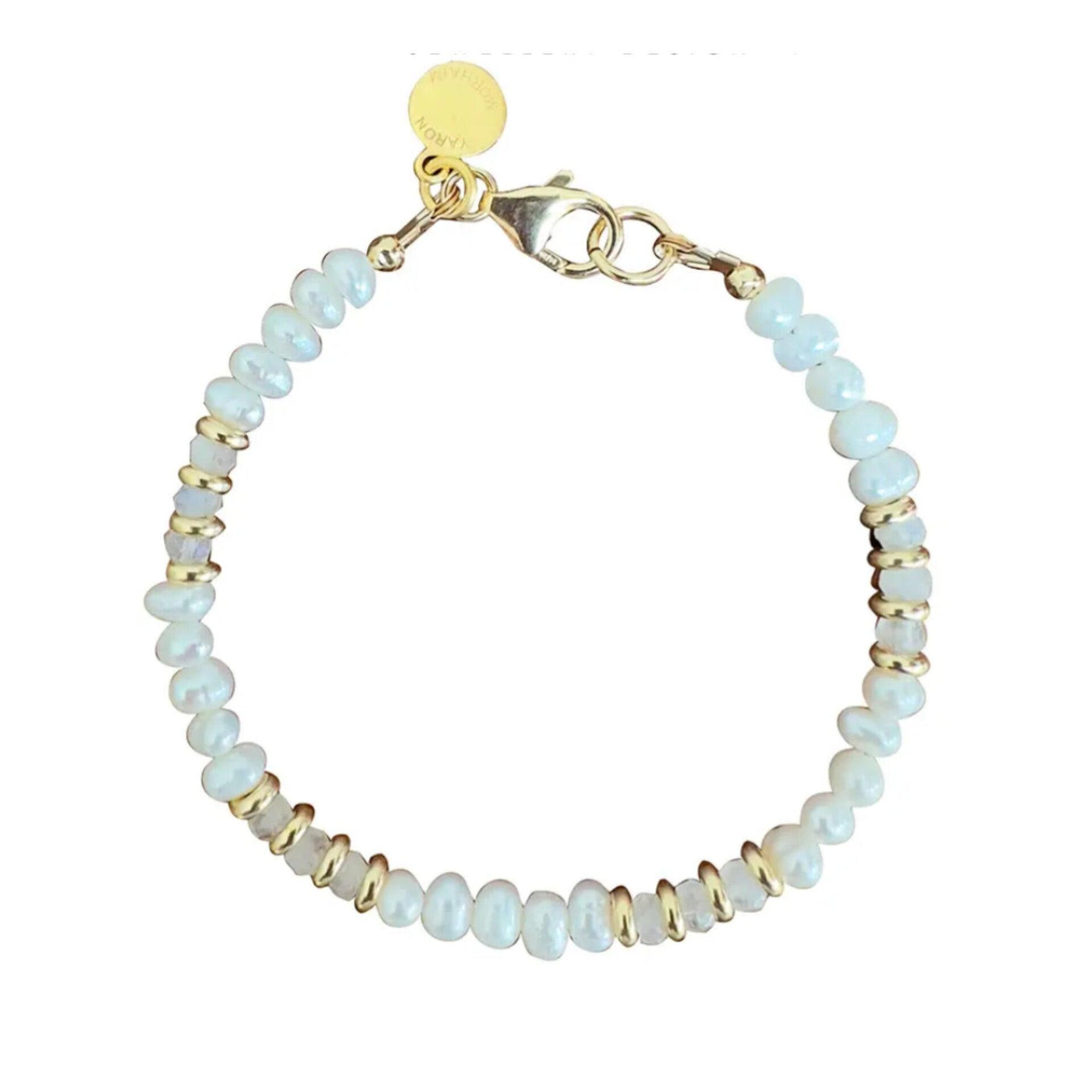 Yaron Morhaim Gold Pearl and Moonstone Bracelet - Rococo Jewellery