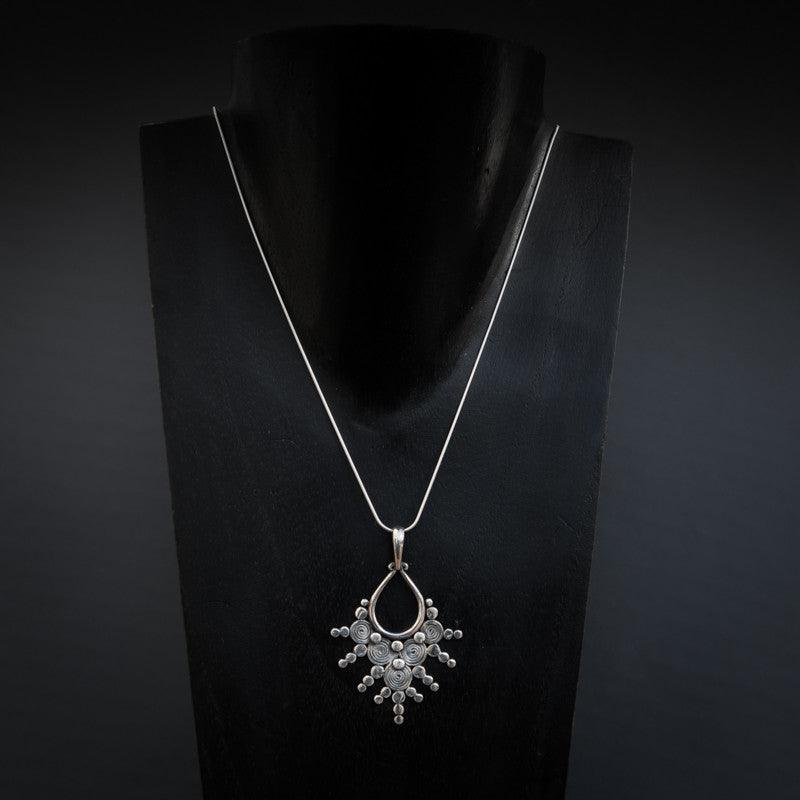 Spiral Timor Teardrop Pendant Necklace - Rococo Jewellery