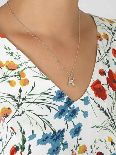 Alex Monroe Sterling Silver Letter K Pendant Necklace