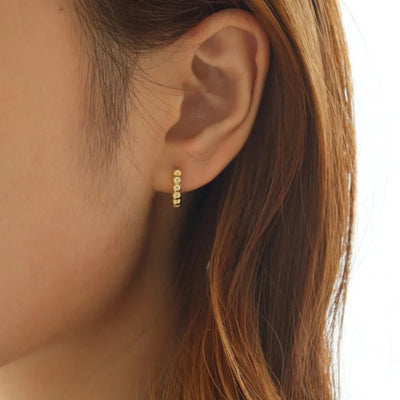 Gold Vermeil Yellow Gold Beaded Hoops