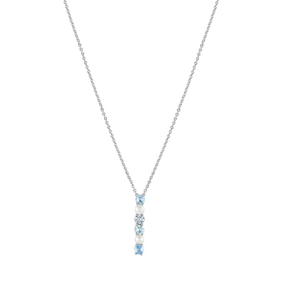 Sterling Silver Blue Topaz and Pearl Pendant