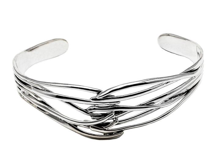 Sterling Silver Wave Bangle - Rococo Jewellery