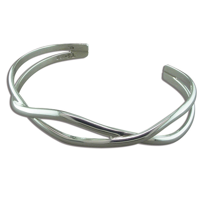 Sterling Silver Curved Cuff Bangle