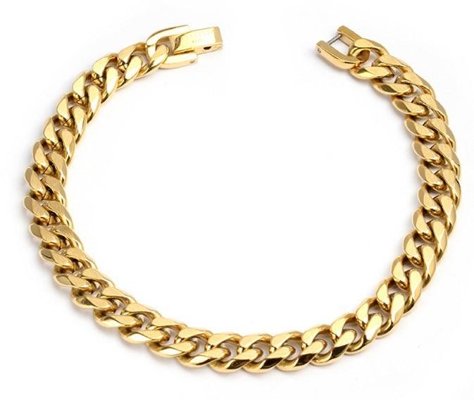 Unique & Co Matte Gold Steel Chain Bracelet - Rococo Jewellery
