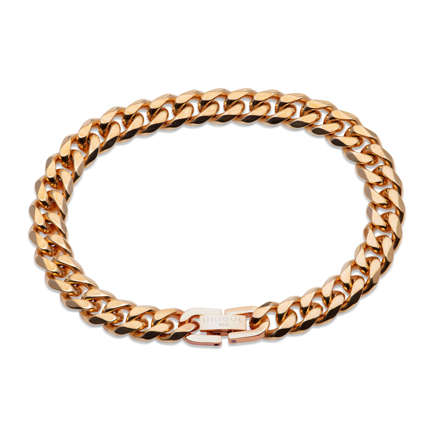 Unique & Co Matte Gold Steel Chain Bracelet - Rococo Jewellery