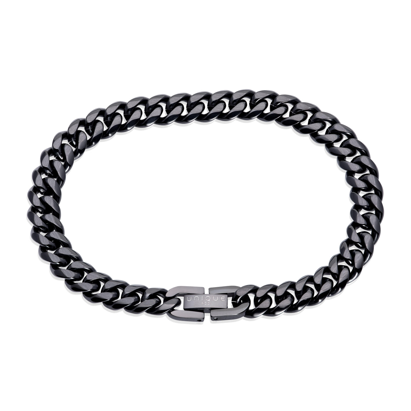 Unique & Co Matte Black Steel Bracelet - Rococo Jewellery