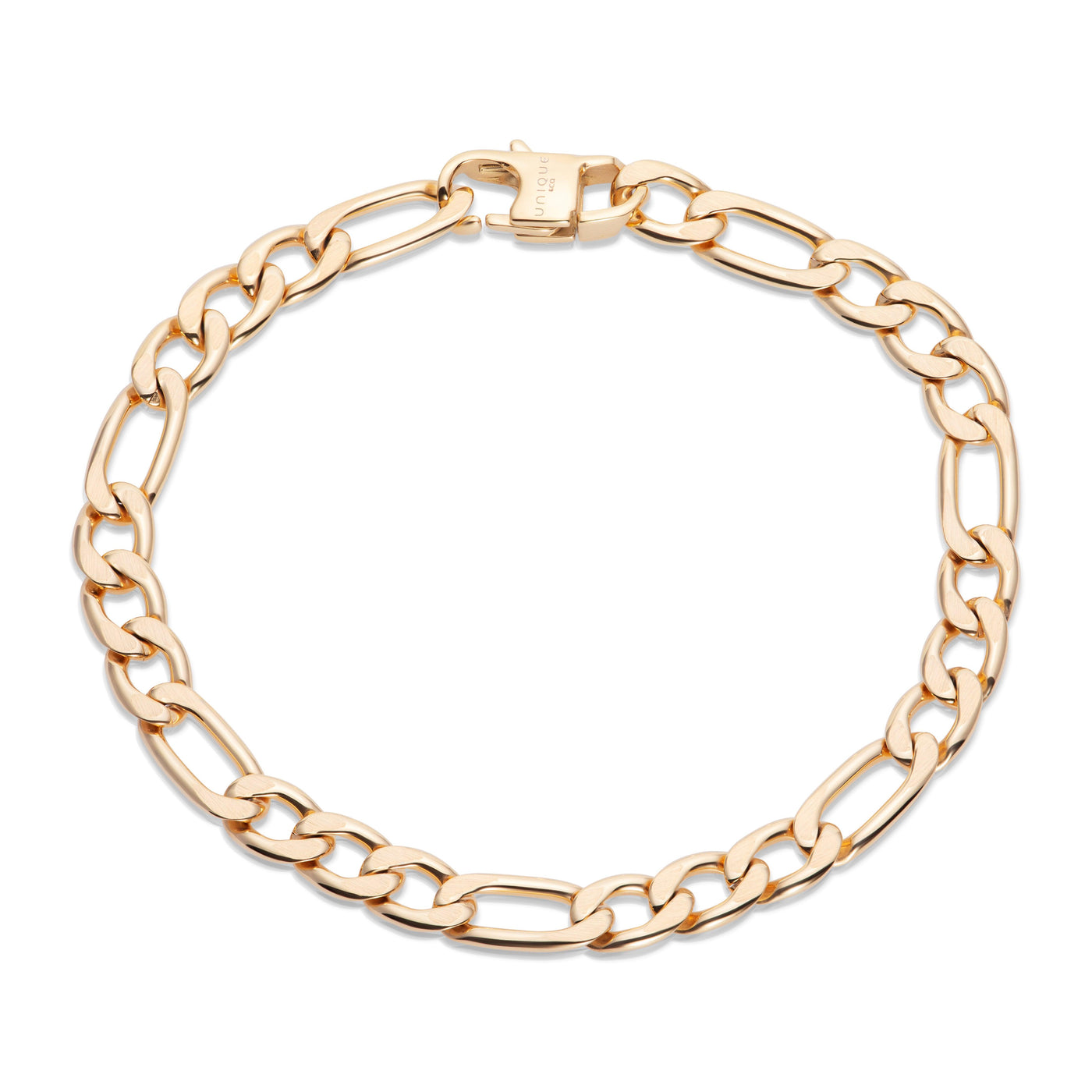Unique & Co Gold Steel Figaro Chain Bracelet - Rococo Jewellery