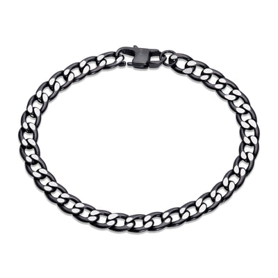Unique & Co Black Steel Chain Bracelet - Rococo Jewellery