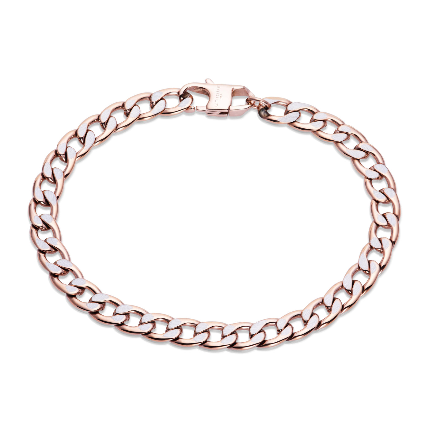 Unique & Co Rose Gold Steel Chain Bracelet - Rococo Jewellery