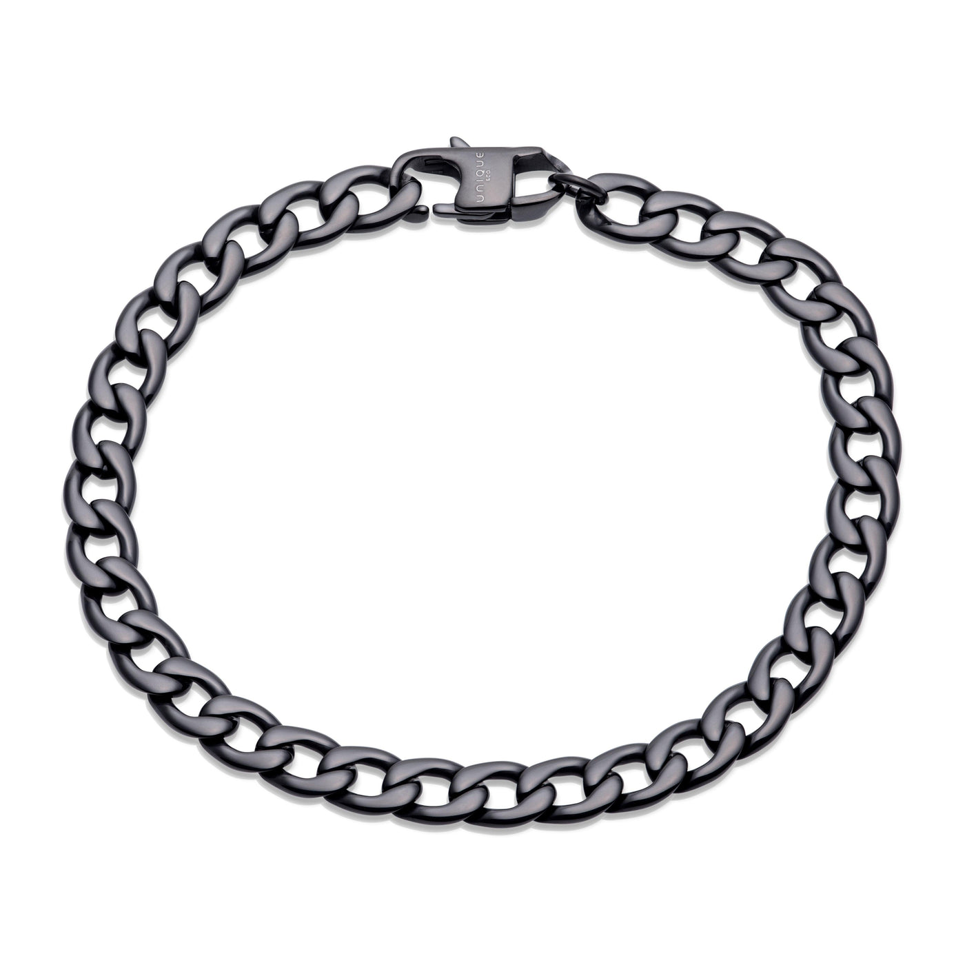 Unique & Co Black IP Curb Stainless Steel Bracelet - Rococo Jewellery