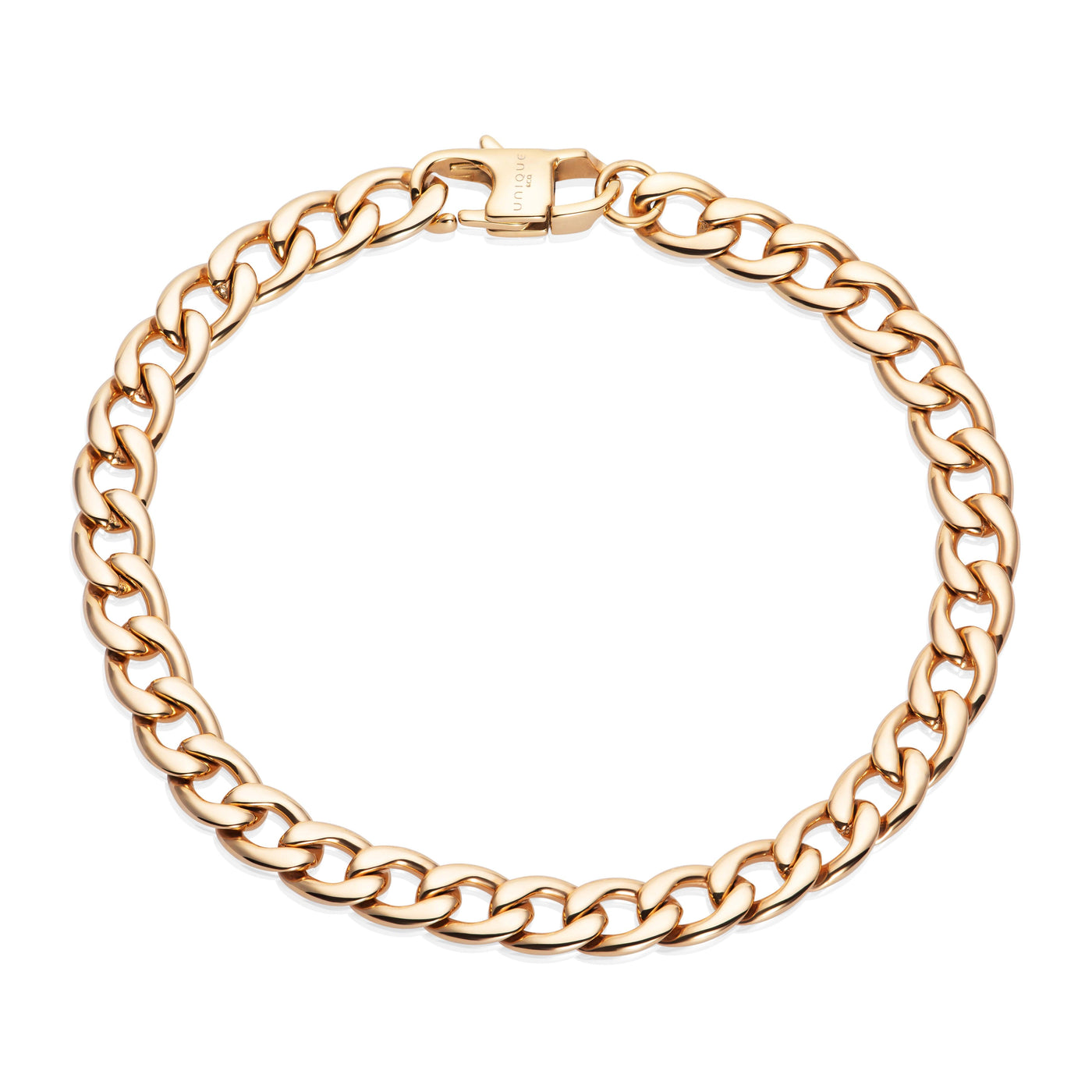 Unique & Co Yellow Gold Steel Chain Bracelet - Rococo Jewellery