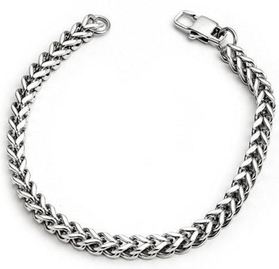 Unique & Co Stainless Steel Polished Woven Bracelet - Rococo Jewellery