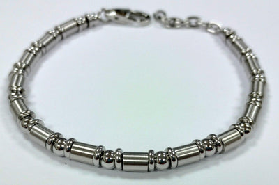 Unique & Co Steel Barrels and Beads Bracelet - Rococo Jewellery