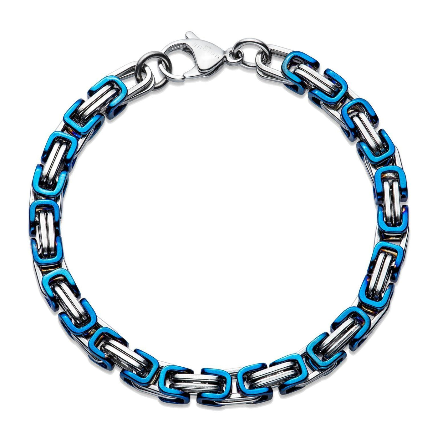 Unique & Co Blue Steel Byzantine Chain Bracelet - Rococo Jewellery