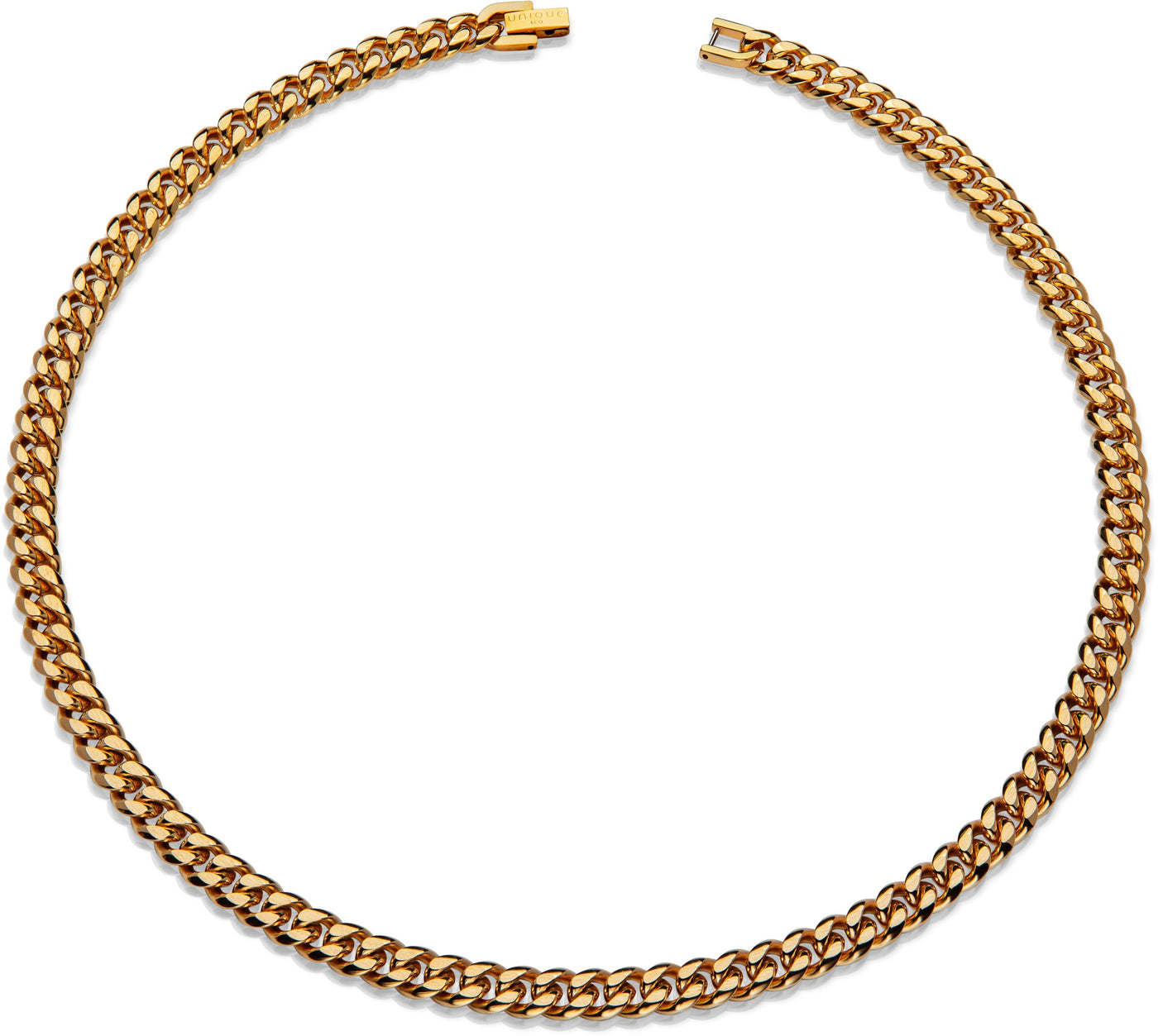 Unique & Co Matte/Polished Gold Steel Chain Necklace - Rococo Jewellery