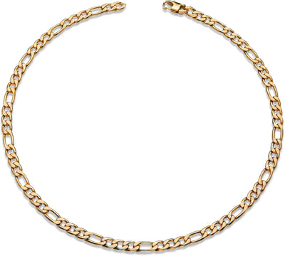 Unique & Co Steel Figaro Necklace Gold Plated - Rococo Jewellery