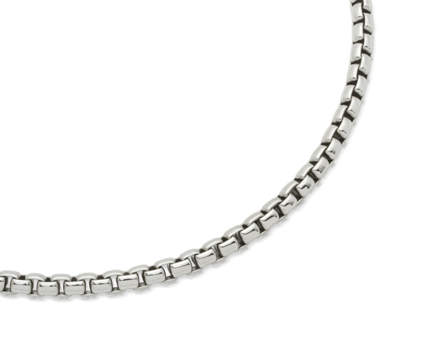50cm Stainless Steel Rounded Chain Necklace - Rococo Jewellery