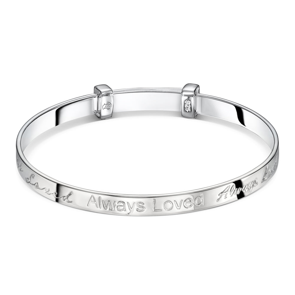 Little Star Sterling Silver 'Always Loved' Bangle