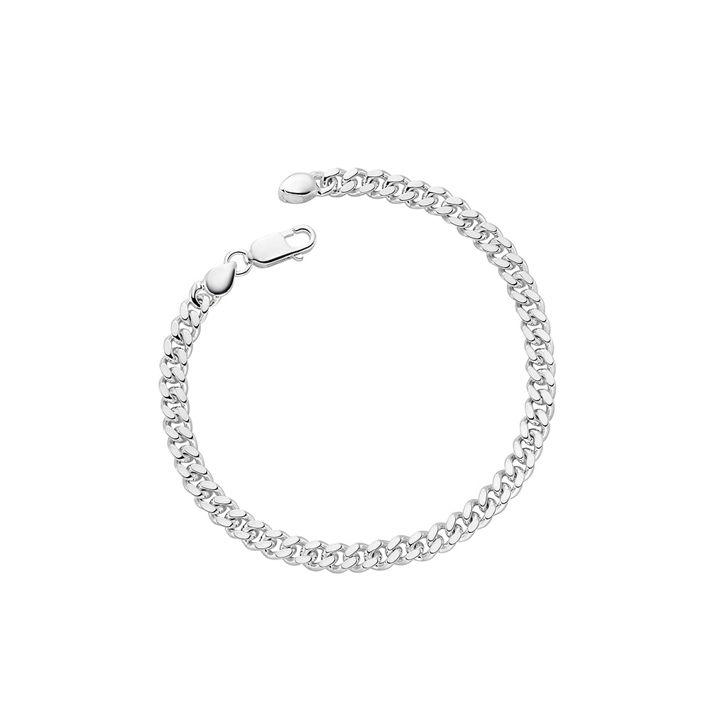 Little Star Sterling Silver Boys Curb Bracelet