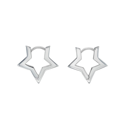Little Star Sterling Silver Star Hoop Earrings