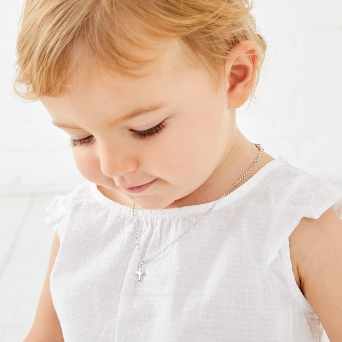 Little Star Kaia Plain Small Cross Pendant and Chain