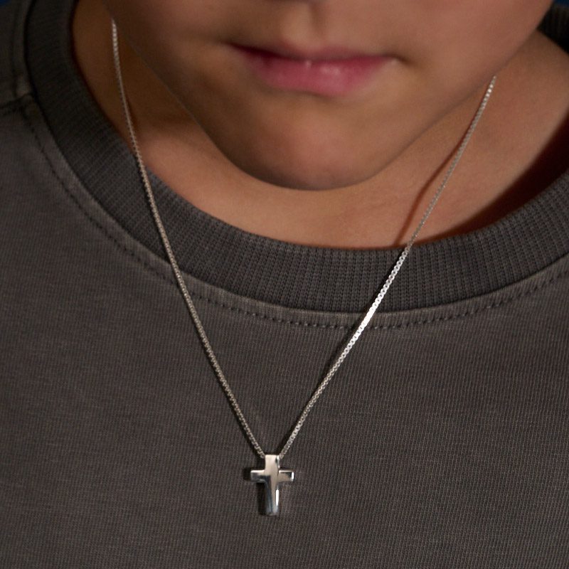 Little Star Thom - Boys Medium Cross Pendant And Chain