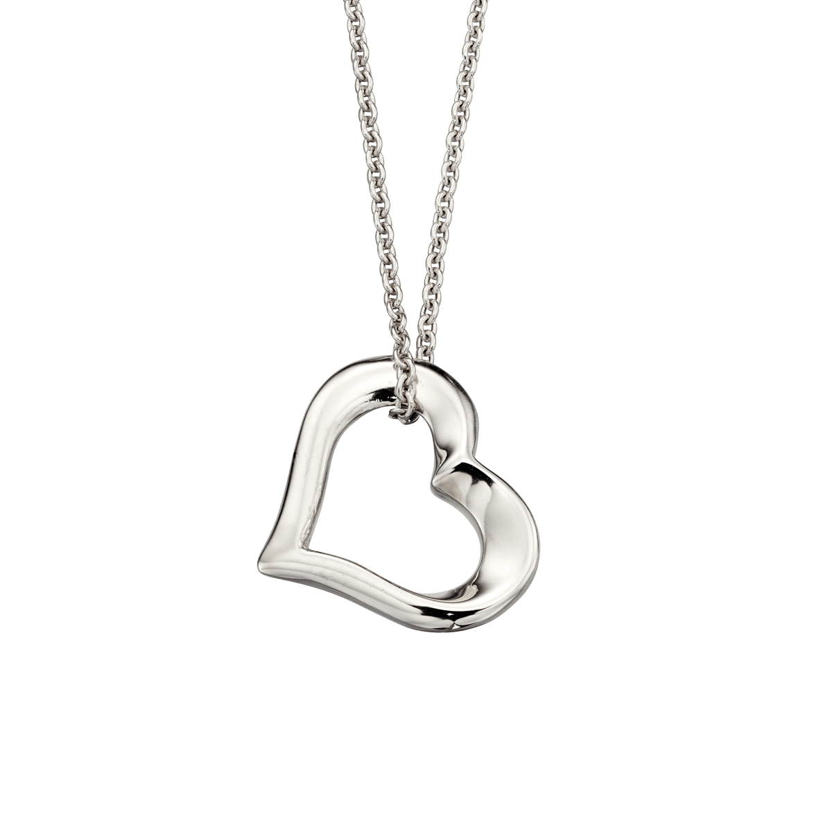 Little Star Sterling Silver India Open Heart Necklace