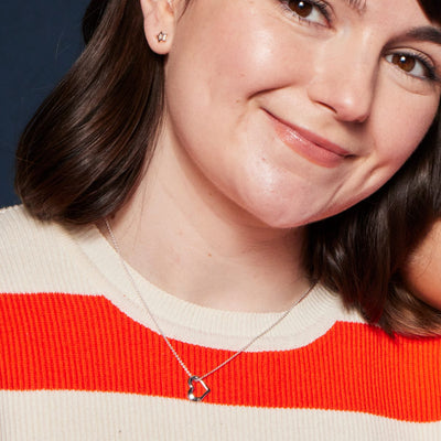 Little Star Sterling Silver India Open Heart Necklace