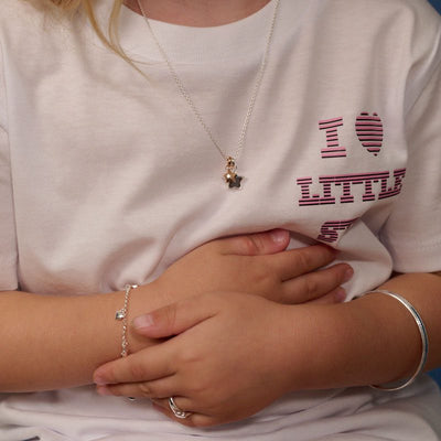 Little Star Suki Rose Gold Sterling Silver Double Star Pendant