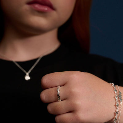 Little Star Sterling Silver Girls Heart Band Ring