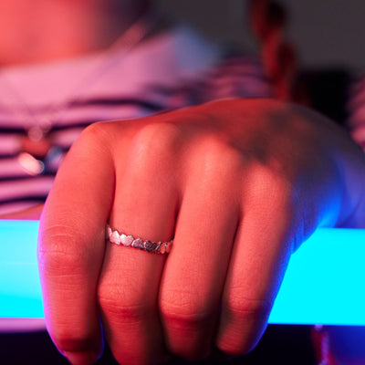 Little Star Sterling Silver Girls Heart Band Ring